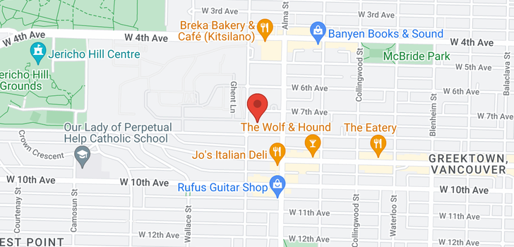 map of 209 3766 W 7TH AVENUE